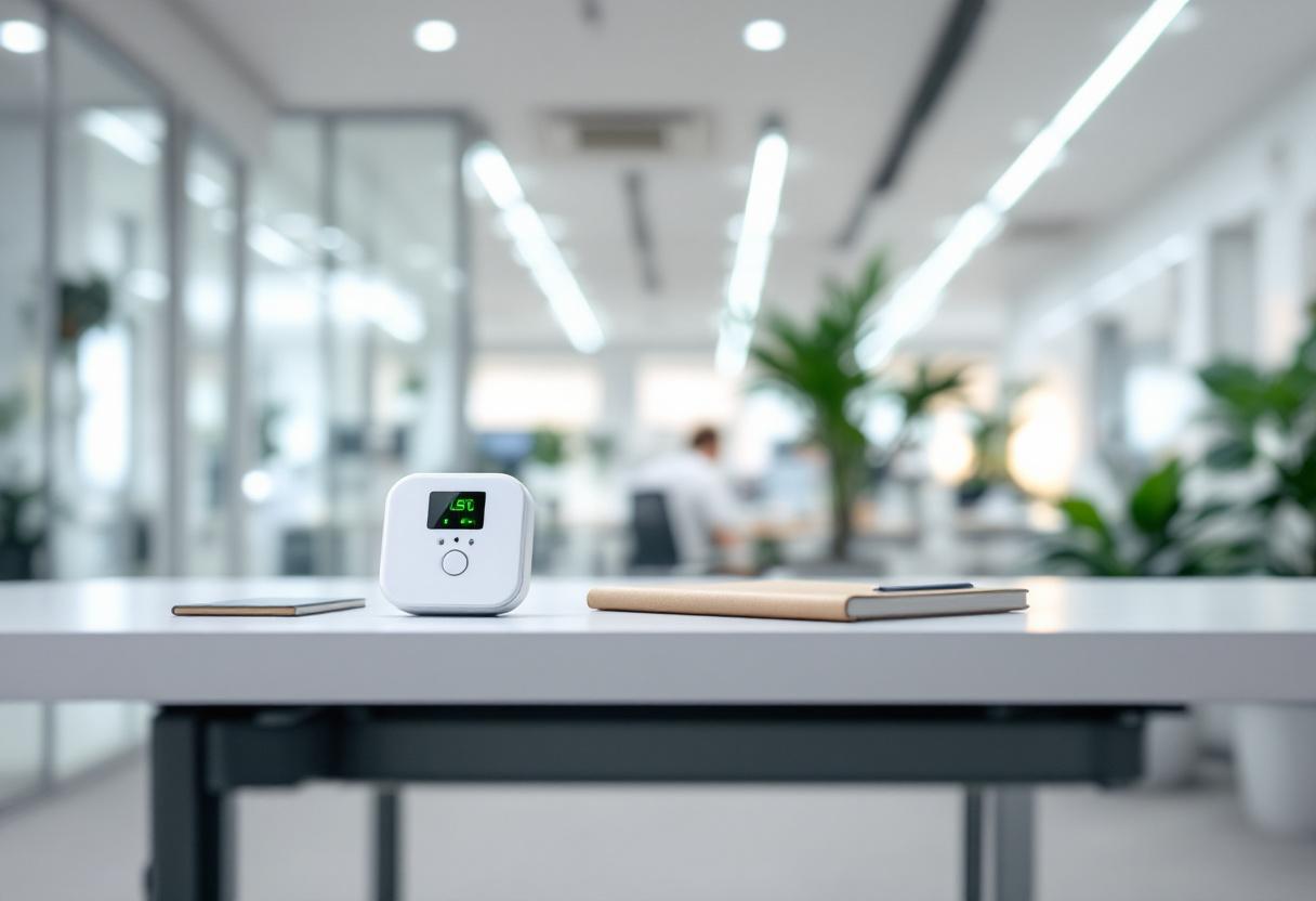 Air sampling pump set up for monitoring in an office